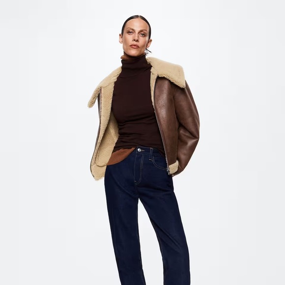 Mango Shearling Collared Jacket - Picture 6 of 9